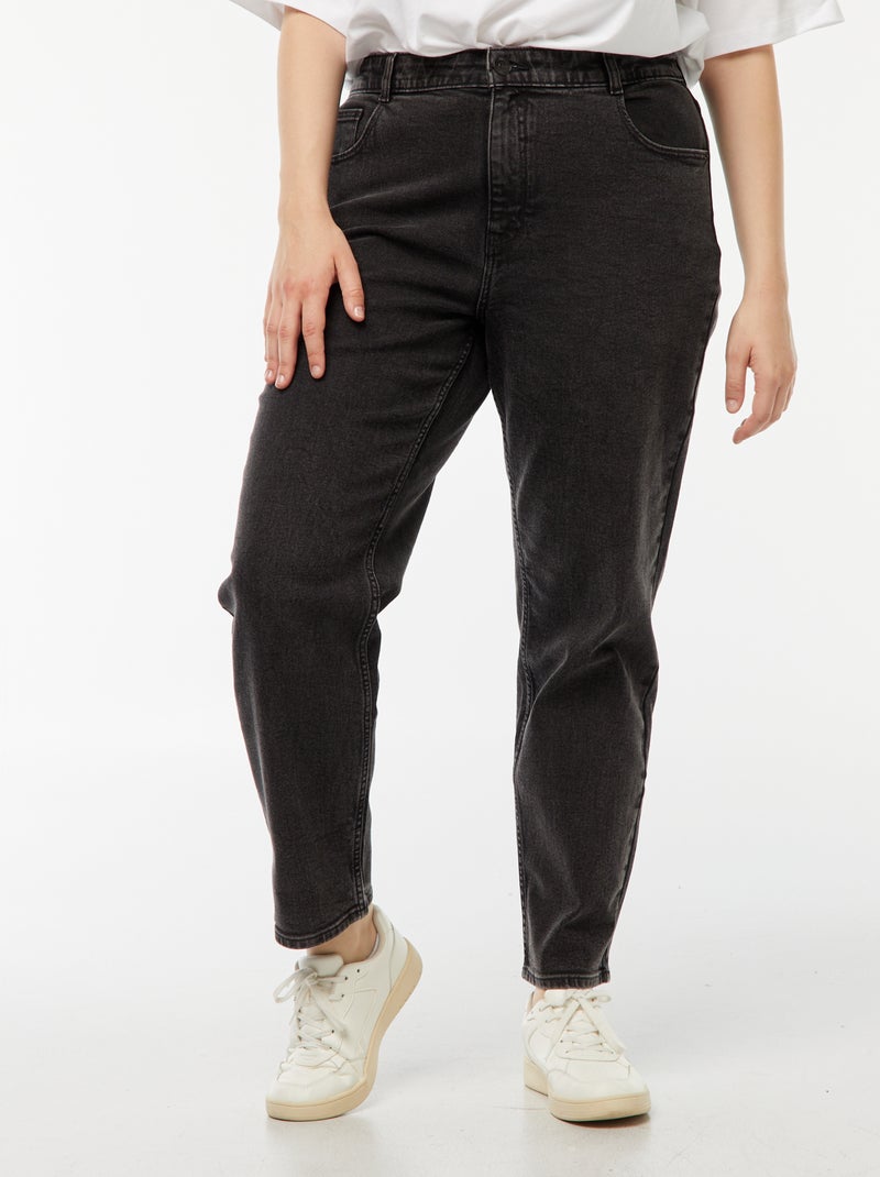 Jean mom taille haute  - L28 Noir - Kiabi