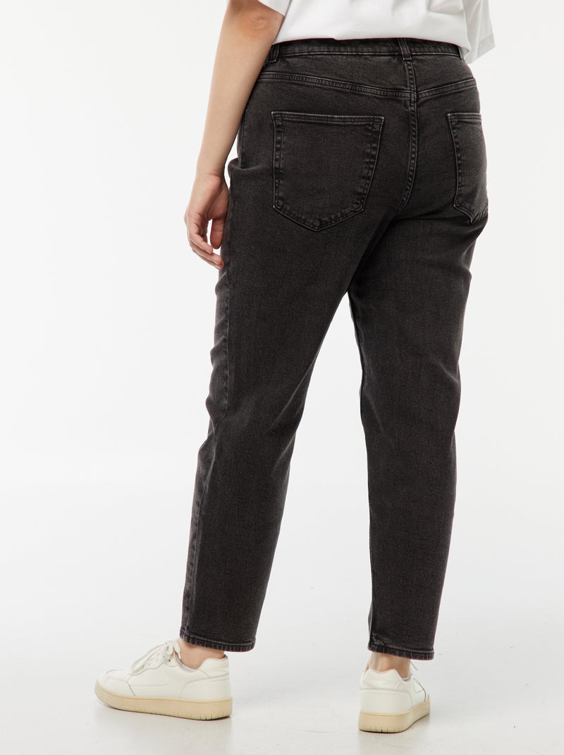 Jean mom taille haute  - L28 Noir - Kiabi
