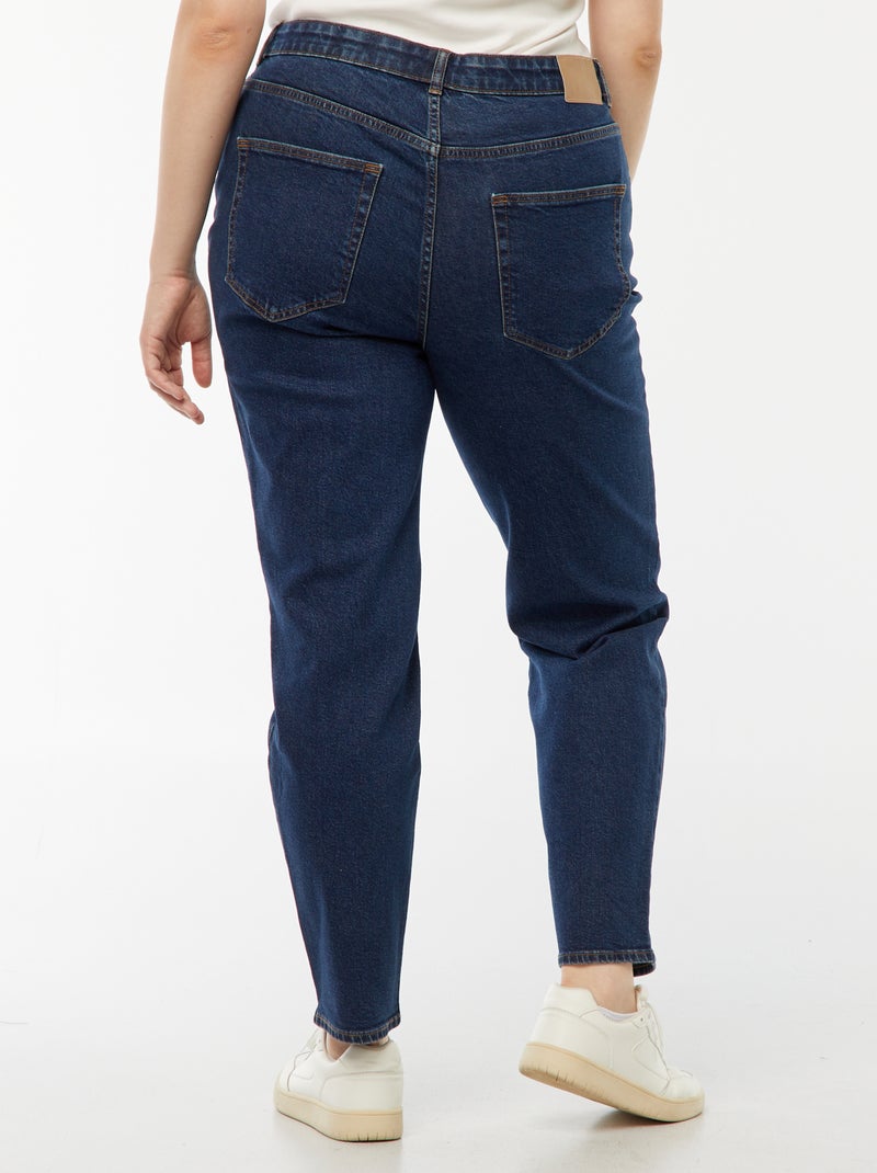 Jean mom taille haute - L34 Bleu - Kiabi