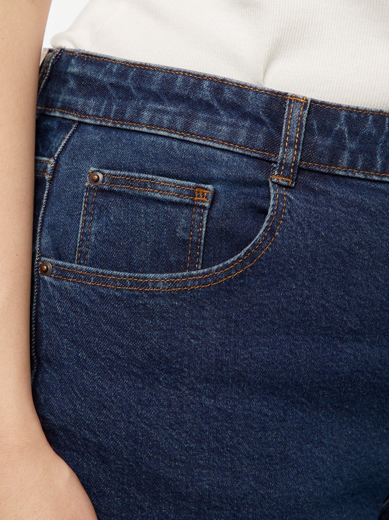 Jean mom taille haute - L34 Bleu - Kiabi