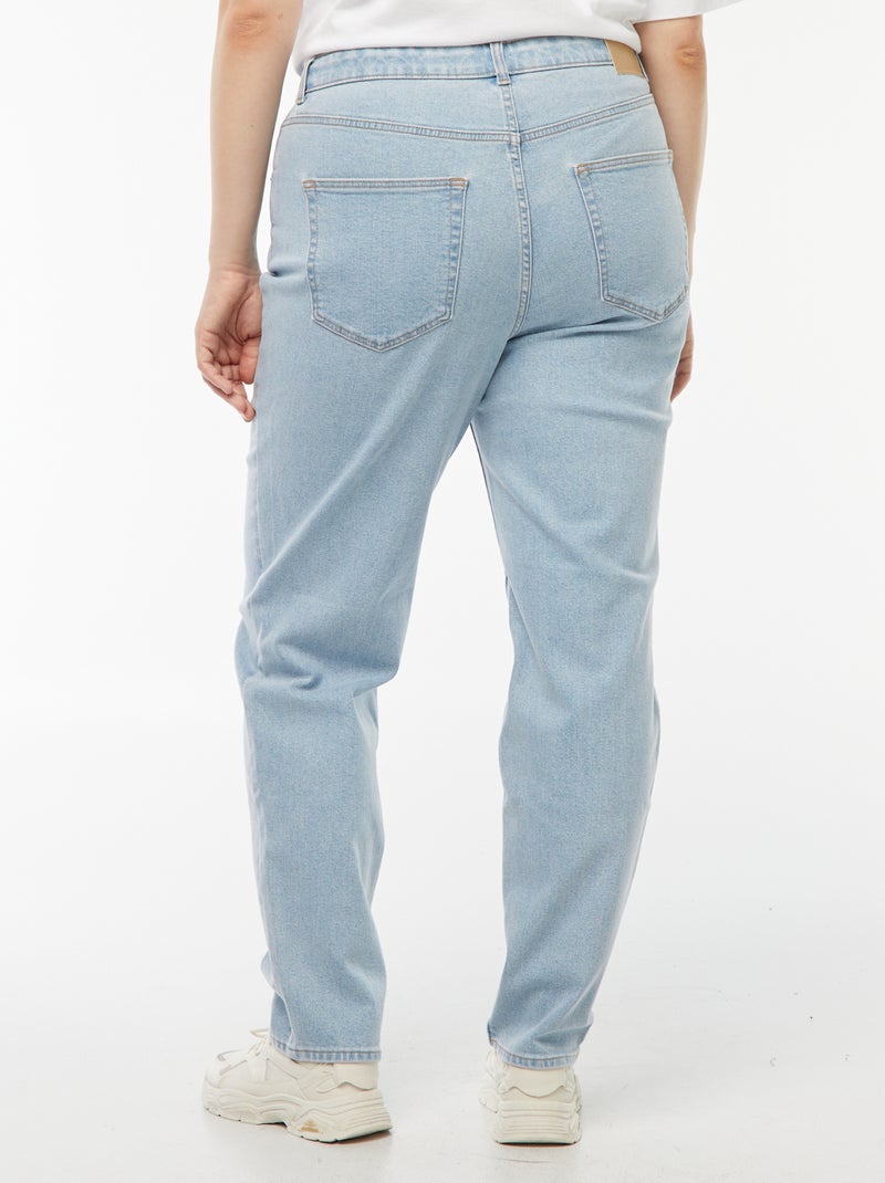 Jean mom taille haute - L34 Bleu - Kiabi
