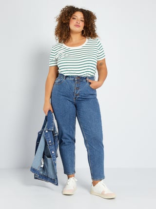 Jean mom taille haute à 5 poches - L28