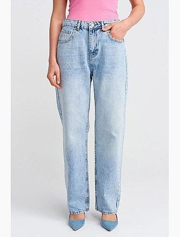 Jean mom taille haute à jambe droite dilvin