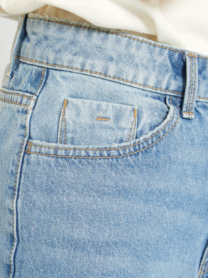 Jean mom taille haute - Bleu double stone - Kiabi - 18.00€