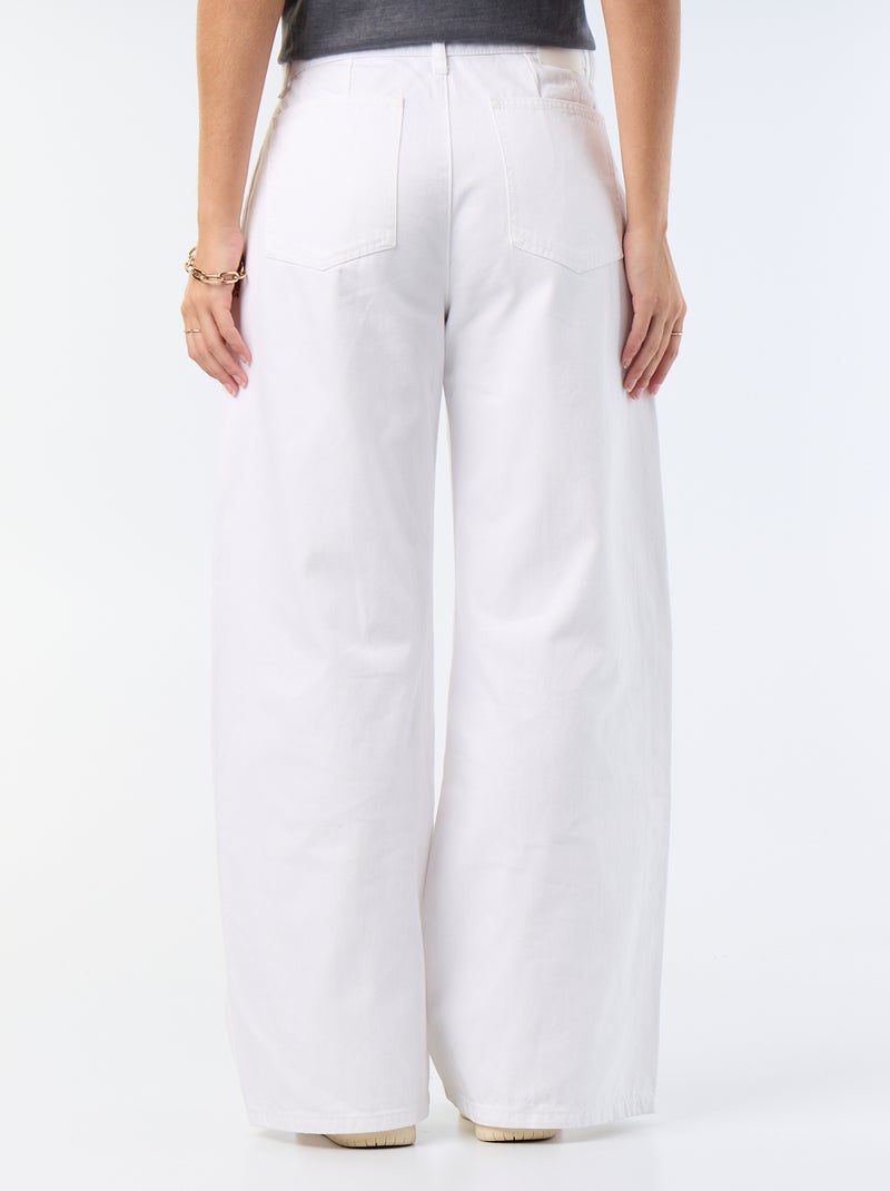 Jean palazzo à coupe large et taille haute Blanc - Kiabi