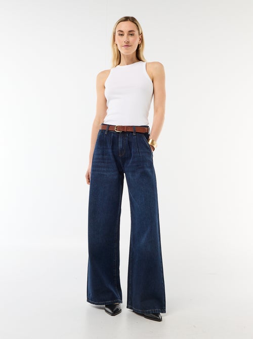 Jean palazzo à coupe large et taille haute - Kiabi