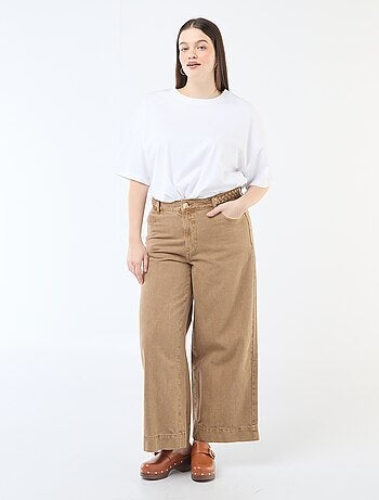 Jean palazzo en twill taille haute