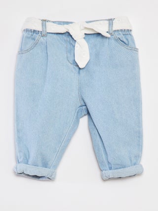 Jean paperbag avec ceinture nouée