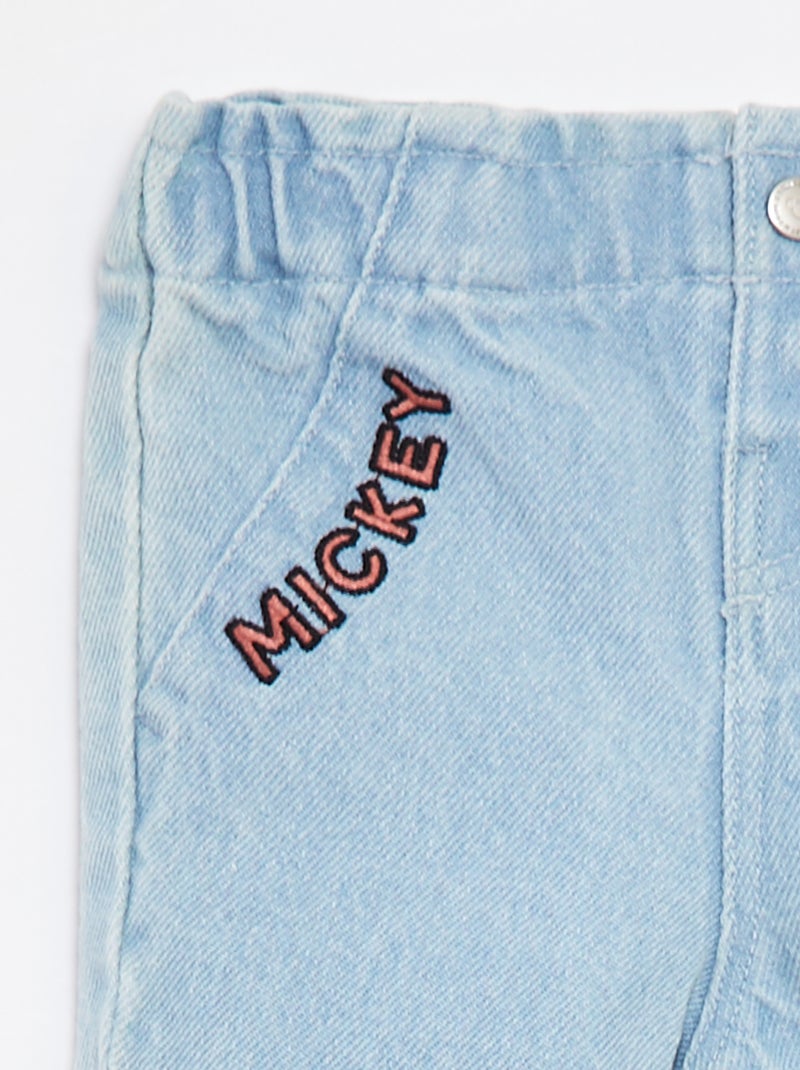 Jean paperbag 'Disney' avec revers à la base Bleu - Kiabi