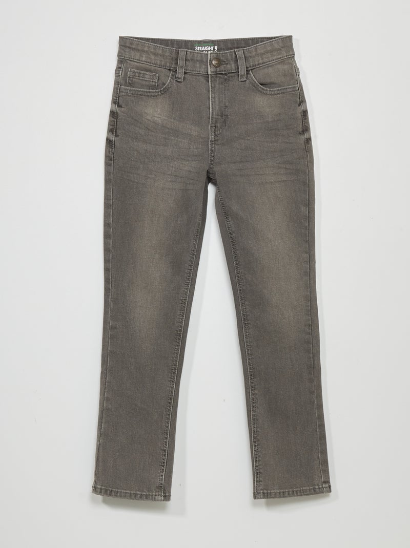 Jean regular à 5 poches Gris - Kiabi