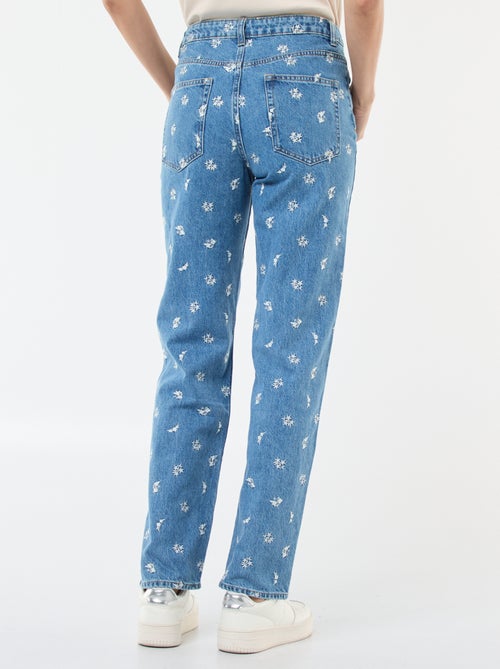 Jean regular avec lignes en coton - Kiabi