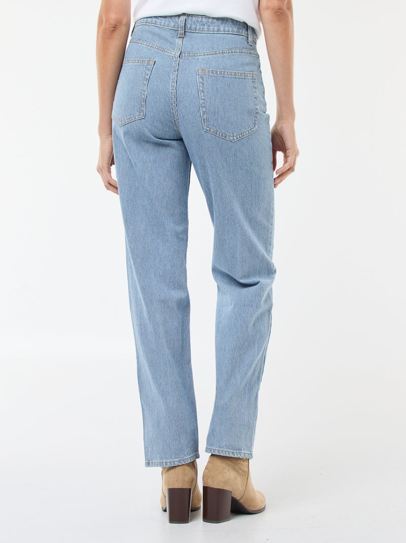Jean regular avec lignes en coton Bleu - Kiabi