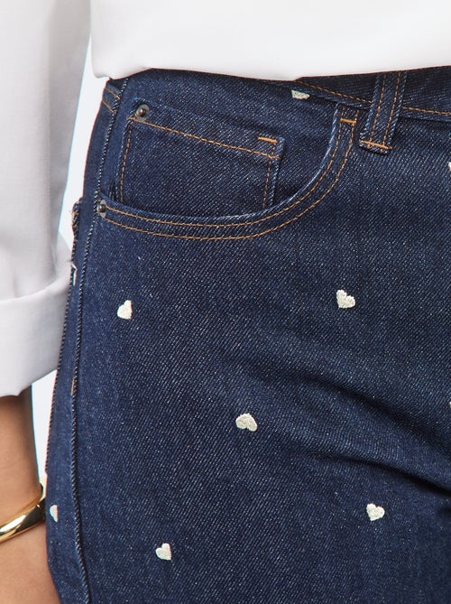 Jean regular avec lignes en coton - Kiabi