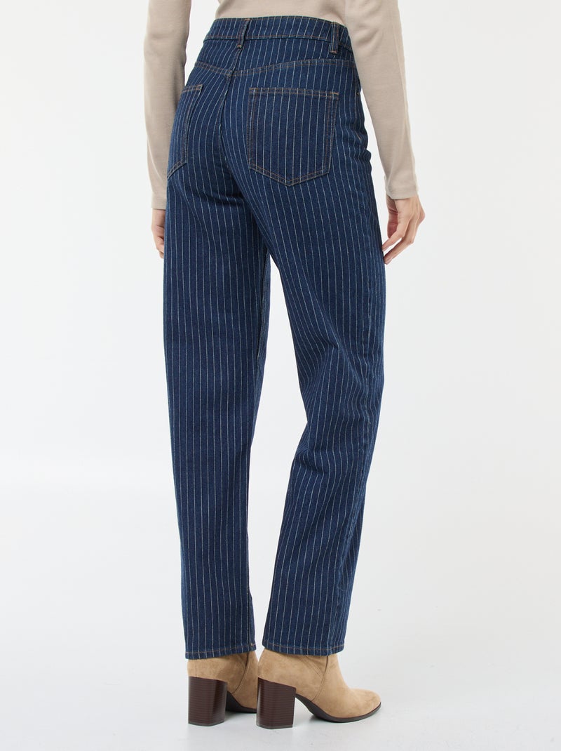 Jean regular avec lignes en coton Bleu - Kiabi