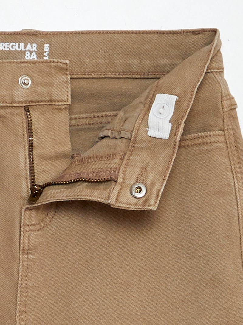 Jean regular coupe droite Beige - Kiabi