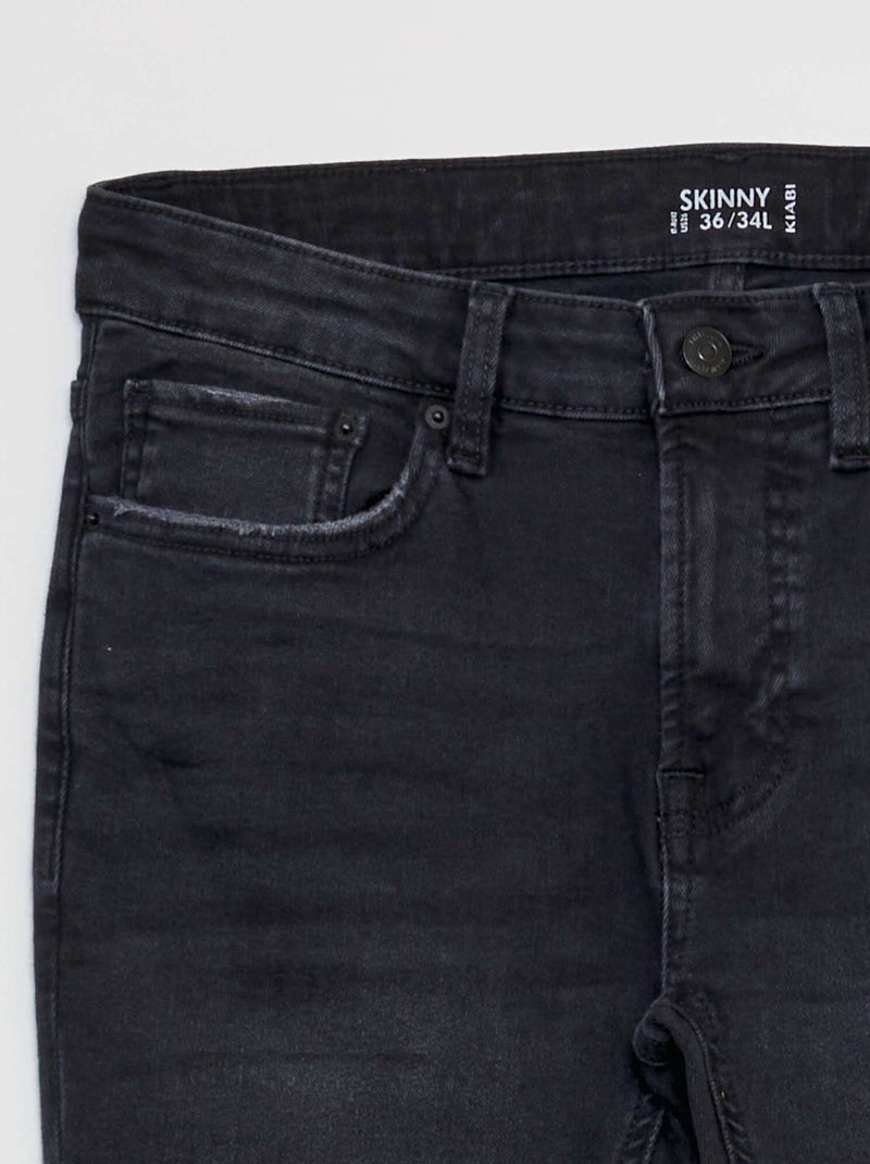 Jean skinny - L34 Noir délavé - Kiabi