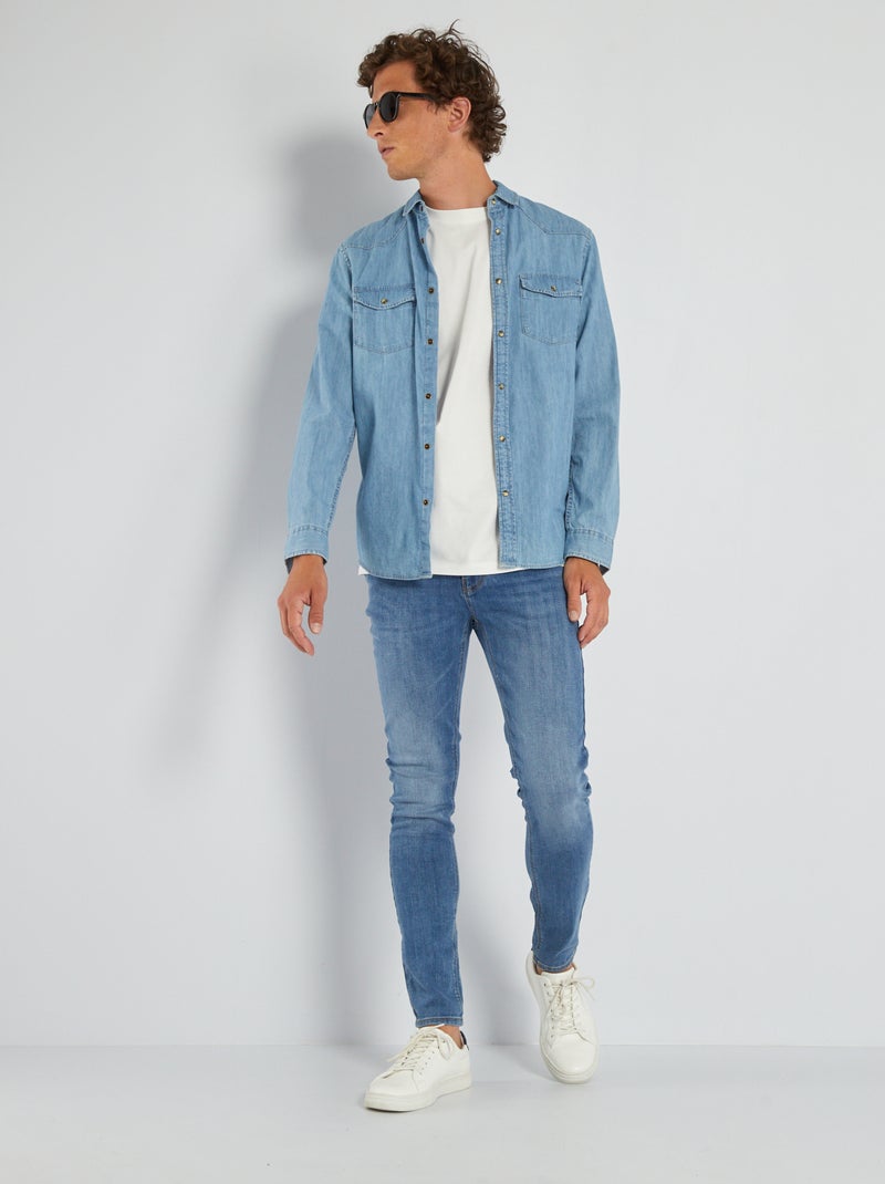 Jean skinny à 5 poches - L32 Bleu - Kiabi