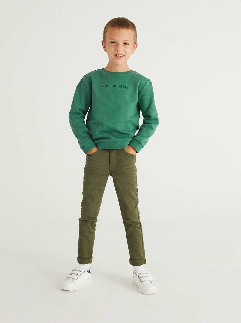 Jean skinny à 5 poches vert foncé - Kiabi