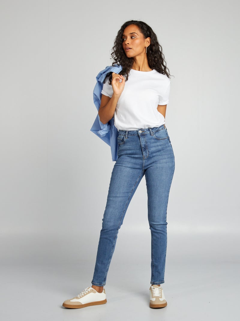 Jean skinny à taille haute - L28 Stone - Kiabi