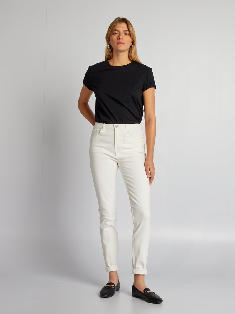 Jean skinny à taille haute - L30 Blanc - Kiabi