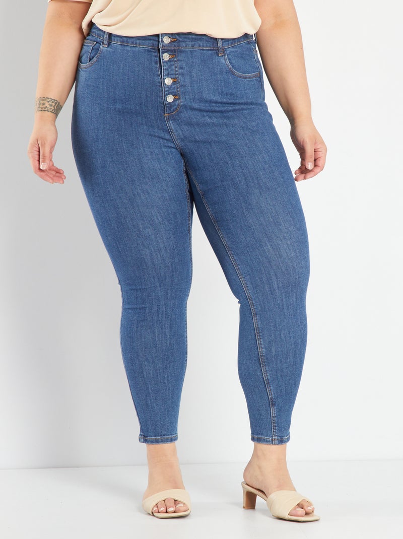 Jean skinny à taille haute - L32 Bleu - Kiabi