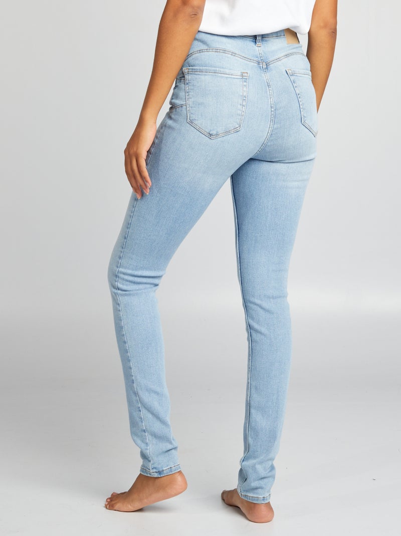 Jean skinny à taille haute - L32 Bleu clair - Kiabi