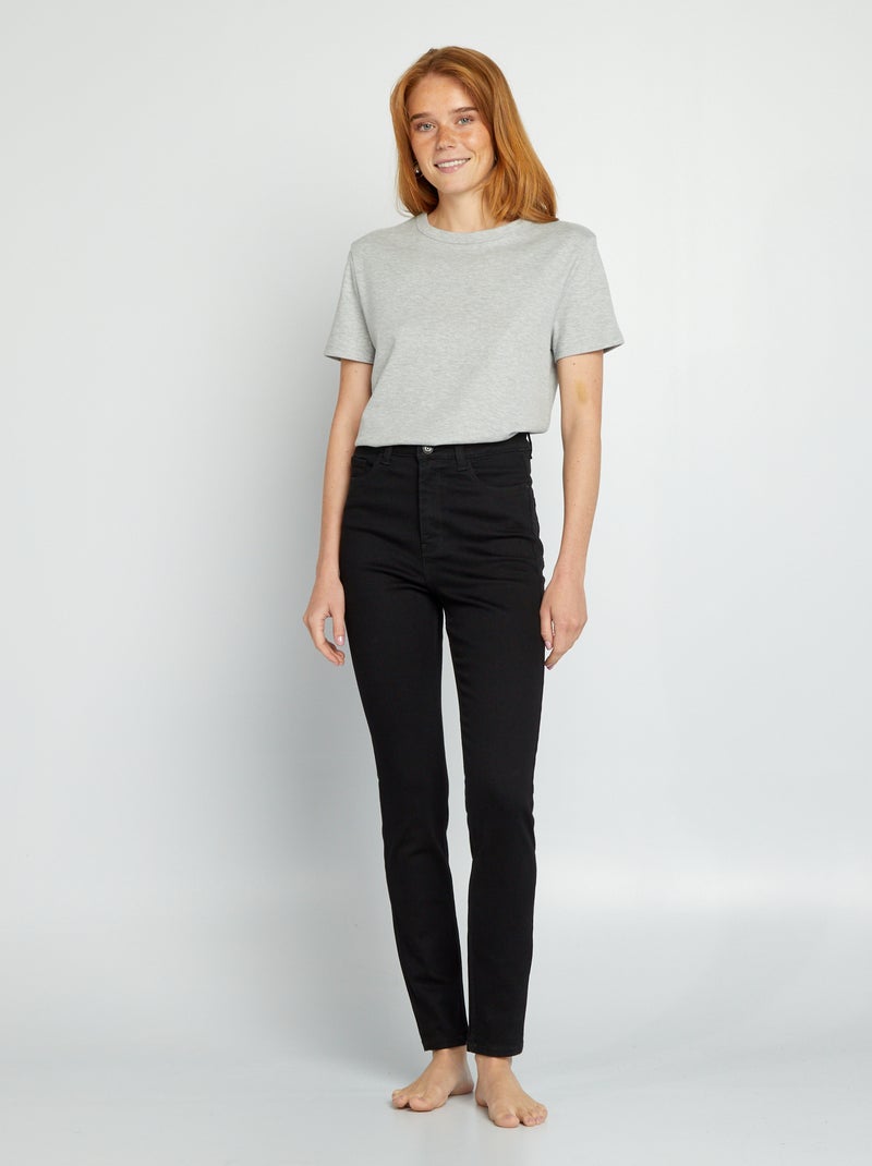 Jean skinny à taille haute - L32 Noir - Kiabi