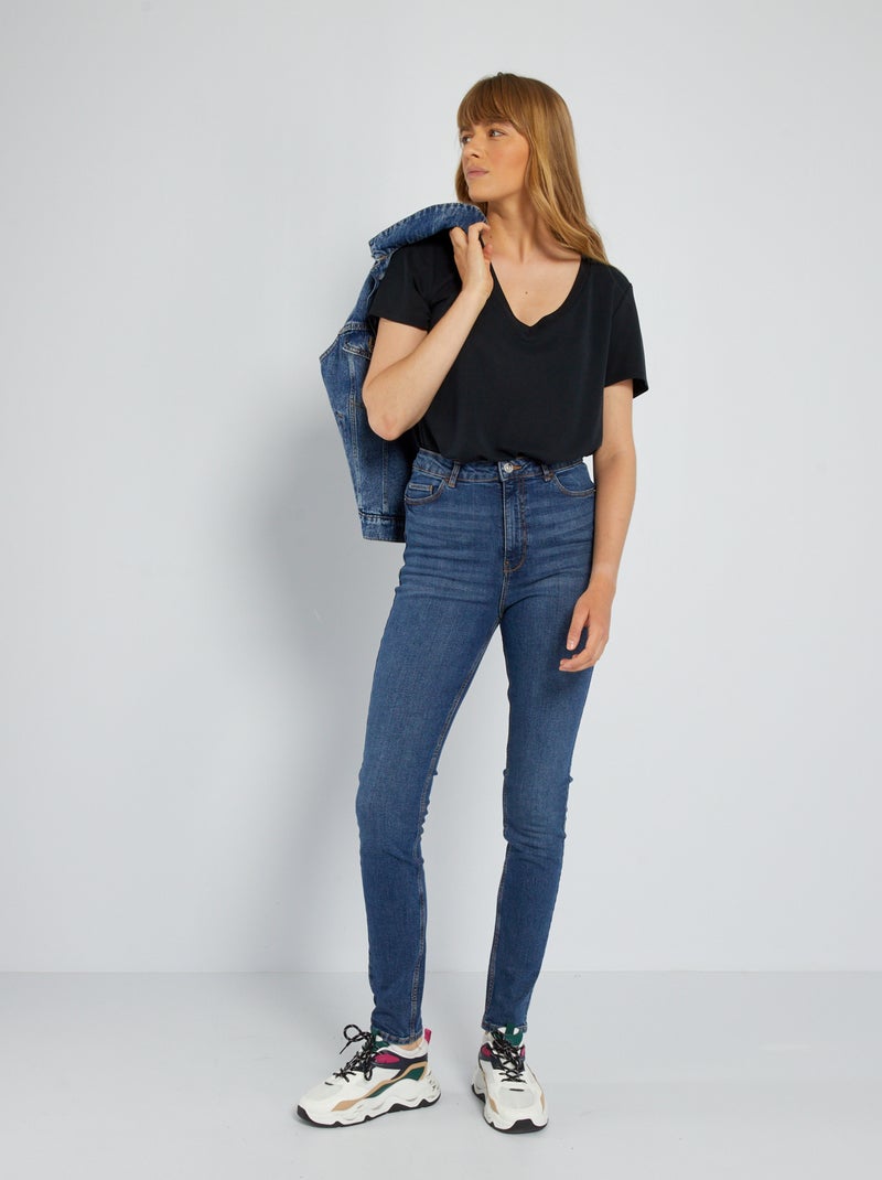 Jean skinny à taille haute - L32 Stone - Kiabi