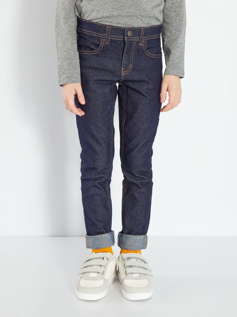 Jean skinny avec taille ajustable bleu foncé - Kiabi