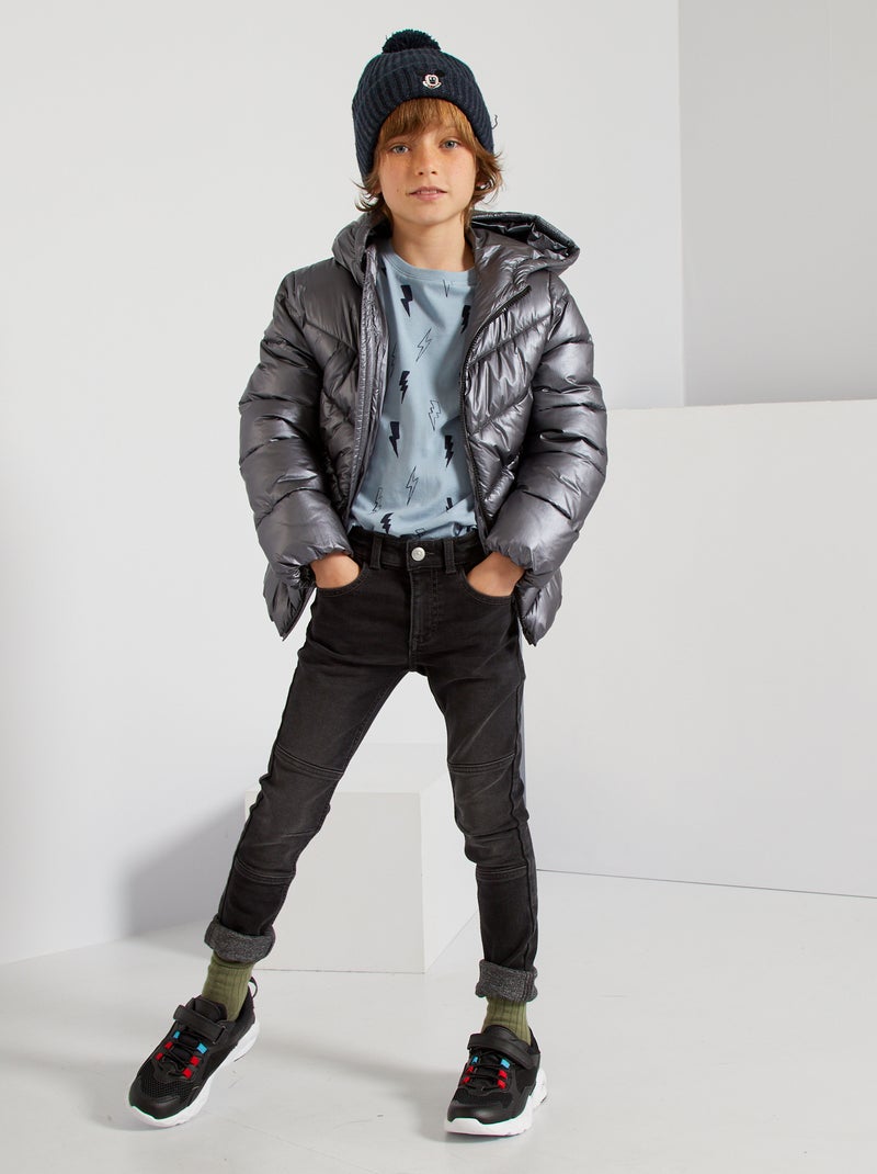 Jean skinny doublé gris foncé - Kiabi