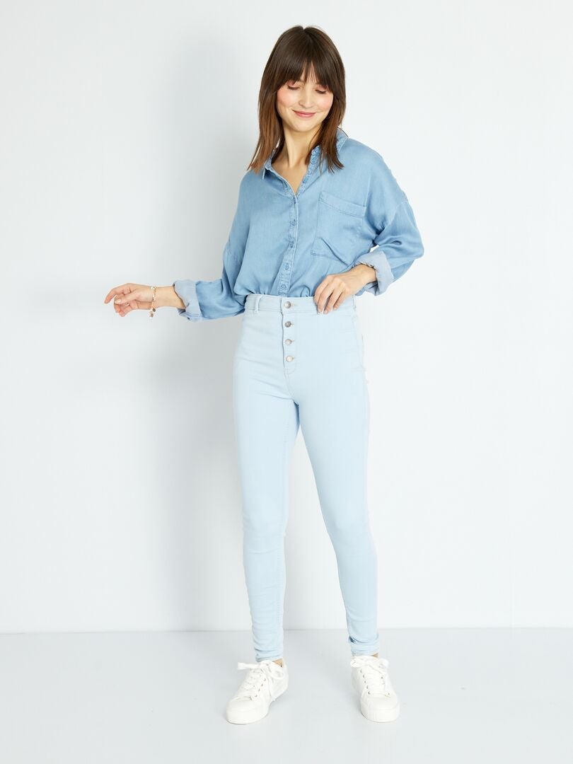 Jean skinny effet galbant Bleu - Kiabi