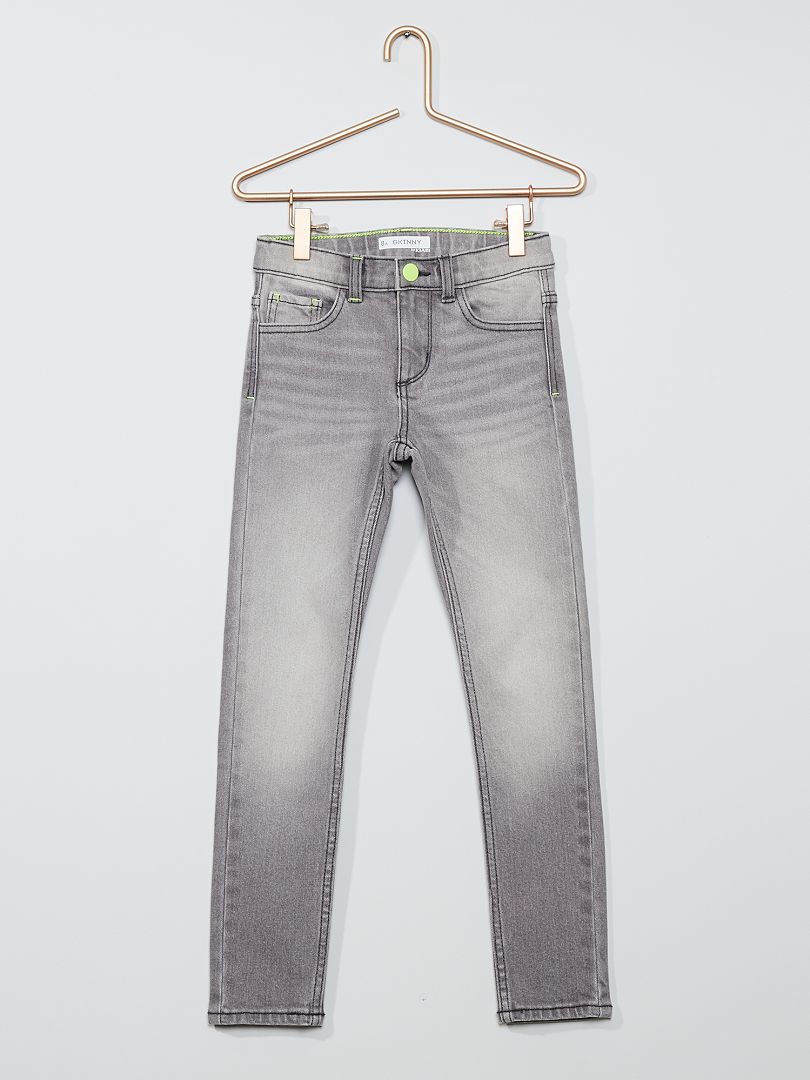 Jean skinny en coton stretch GRIS - Kiabi