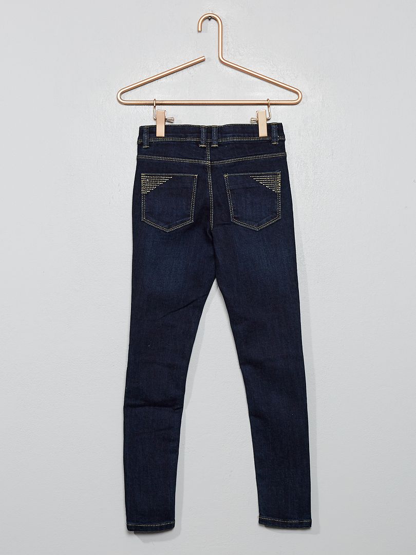 Jean Skinny Esprit Motard Bleu Fonc Kiabi