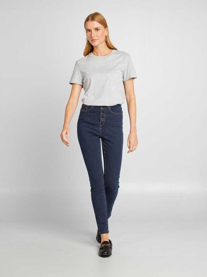 Jean skinny taille haute Bleu - Kiabi