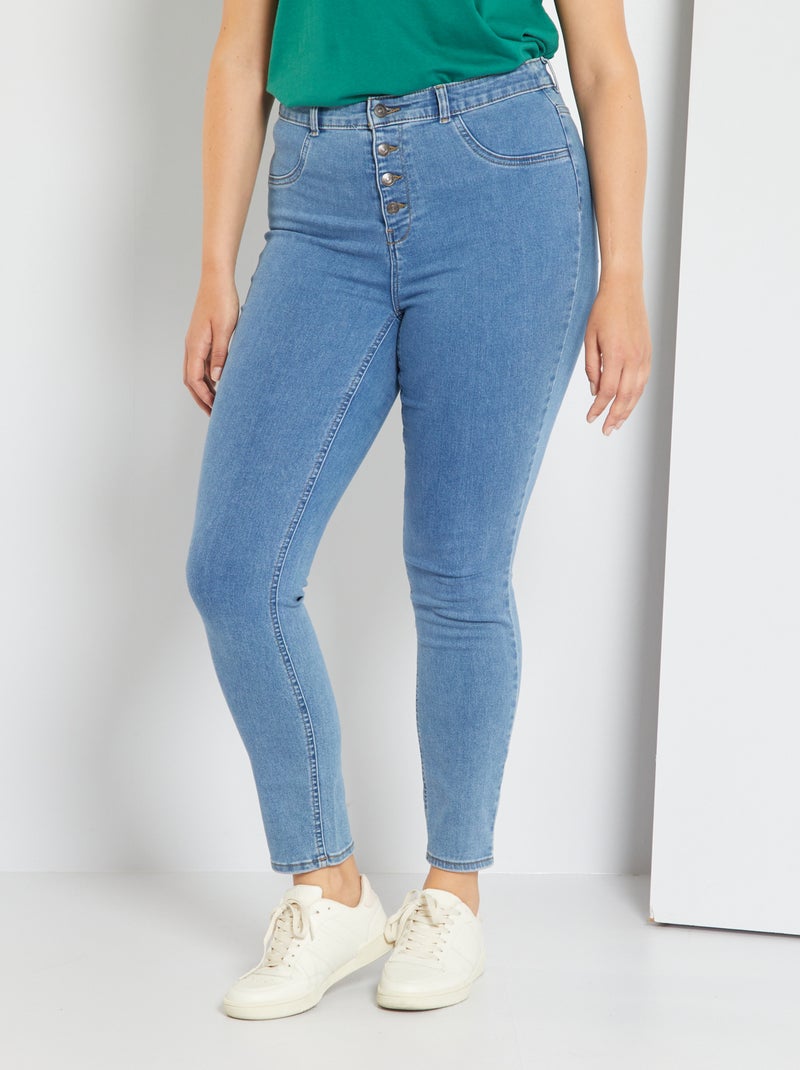 Jean skinny taille haute Bleu - Kiabi