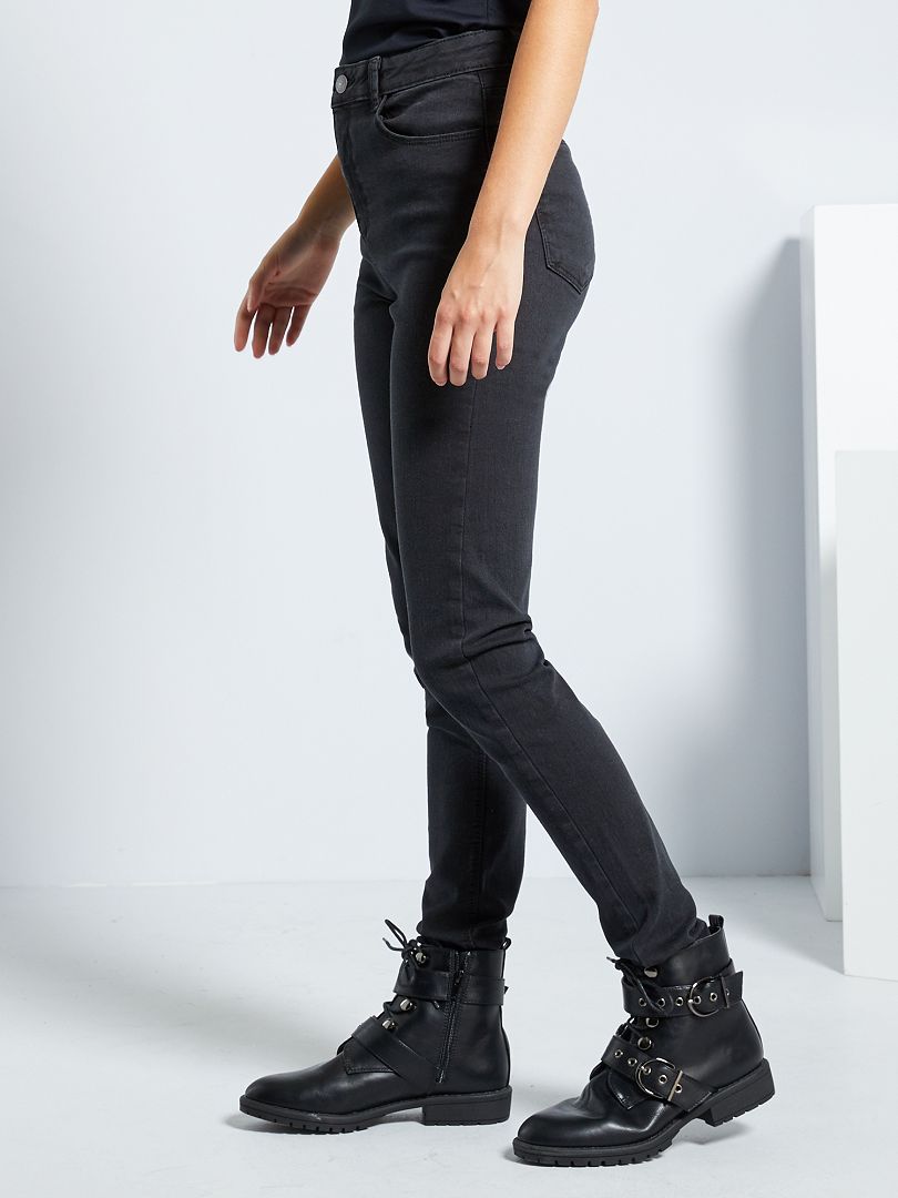 Jean slim à taille ajustable - Noir - Kiabi - 10.00€