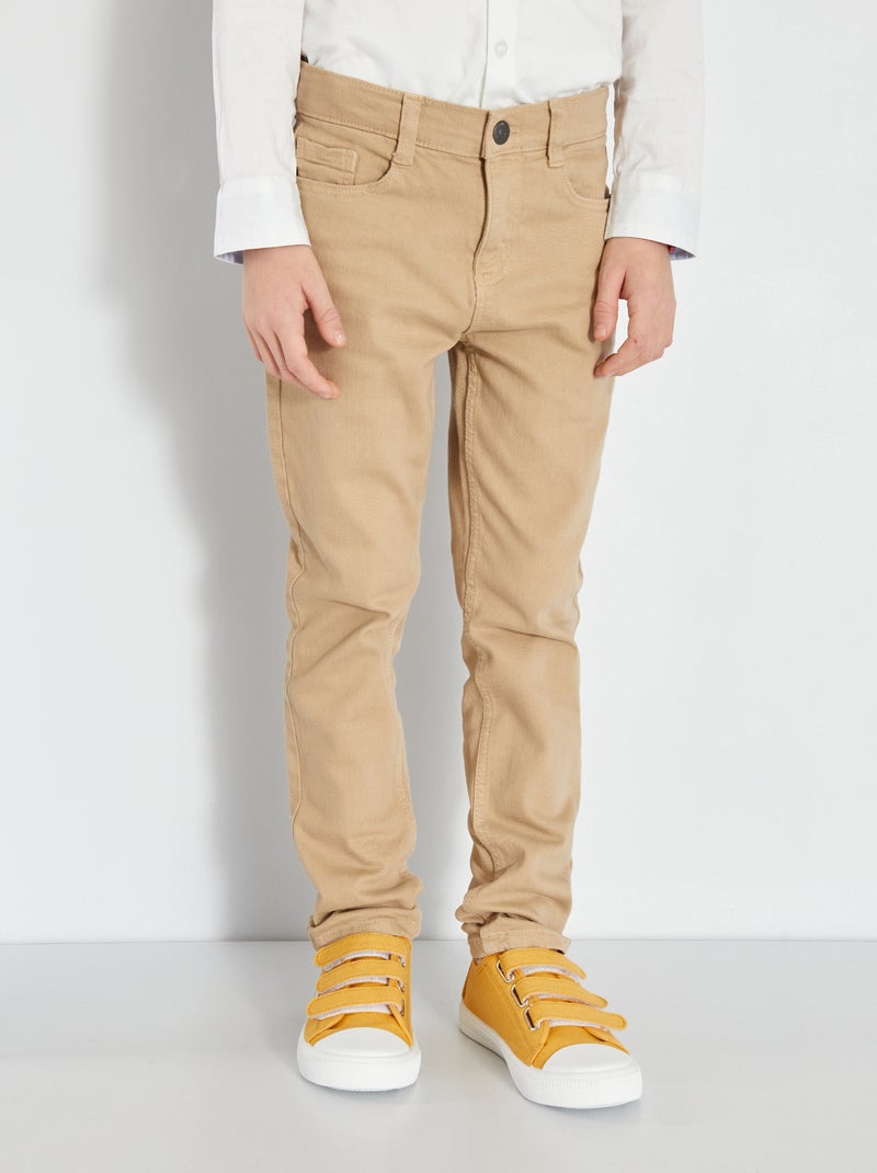 Jean slim à 5 poches Beige - Kiabi