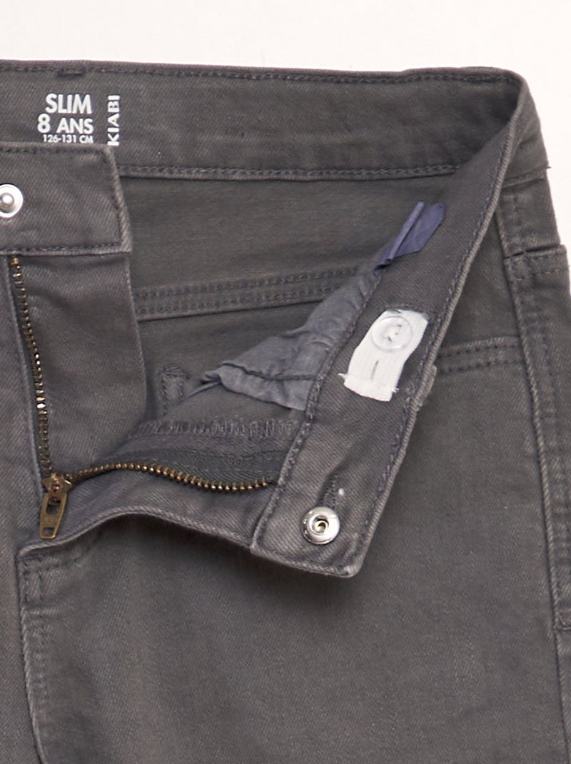 Jean slim à 5 poches gris foncé - Kiabi