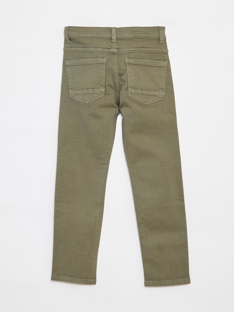Jean slim à 5 poches Vert - Kiabi