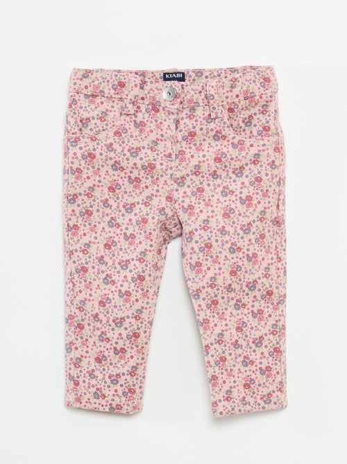 Jean slim à motif floral - Kiabi