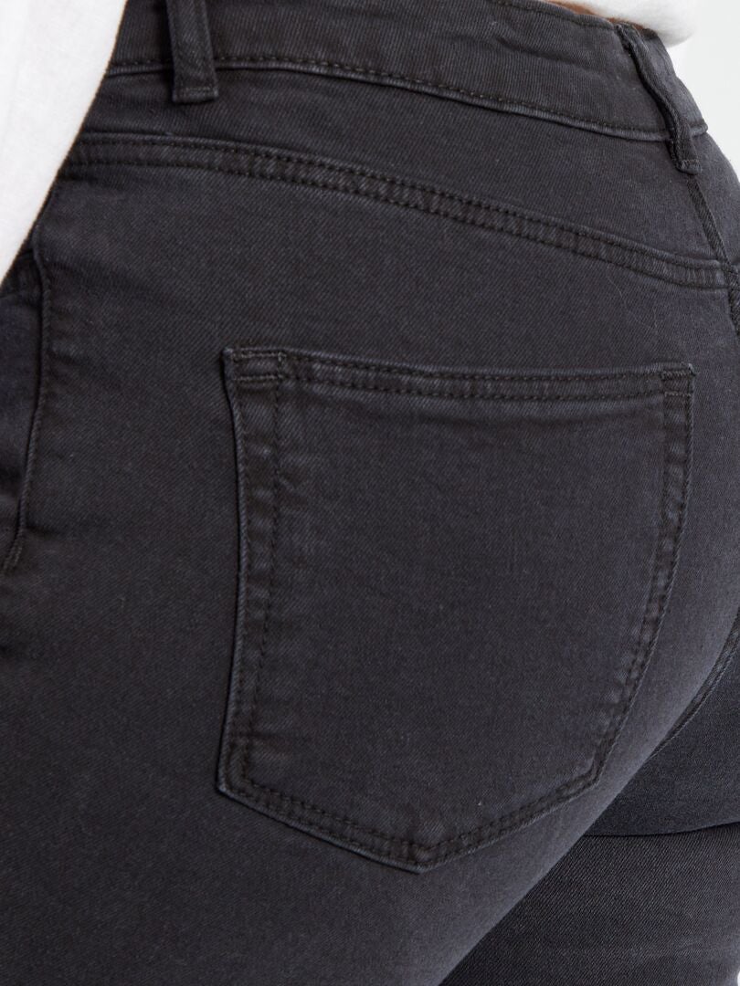 Jean slim à taille haute - L30 Noir - Kiabi