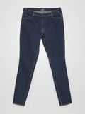 Jean slim à taille haute - L34 Bleu - Kiabi