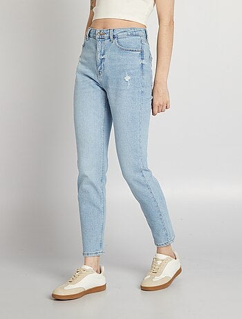 Jean slim à taille haute avec abrasions