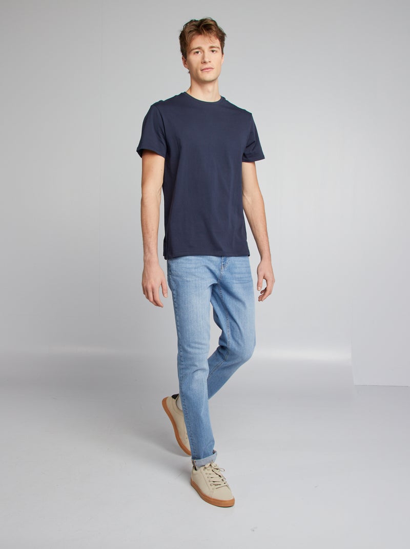 Jean slim en coton stretch - L36 Bleu - Kiabi