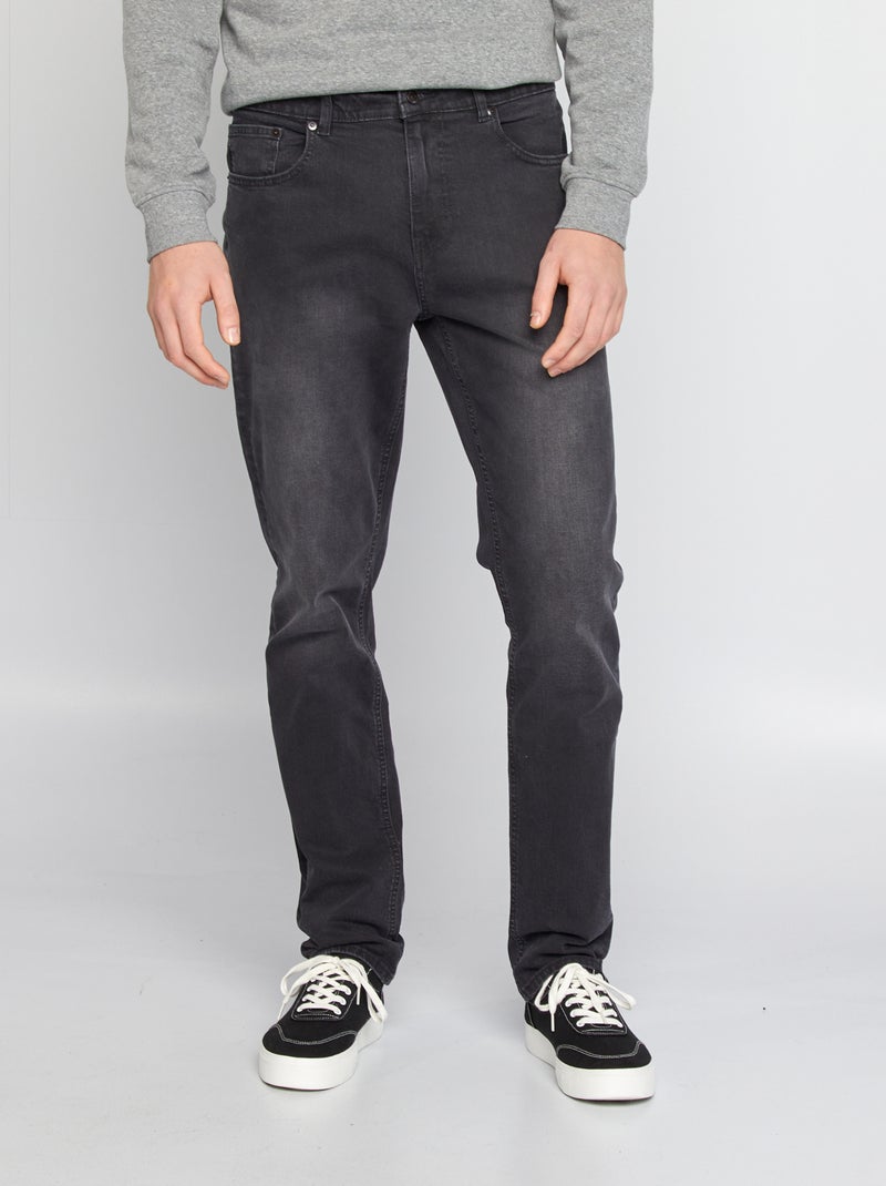 Jean slim en coton stretch - L36 Noir - Kiabi