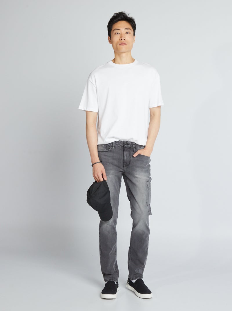 Jean slim en denim - L32 Noir - Kiabi