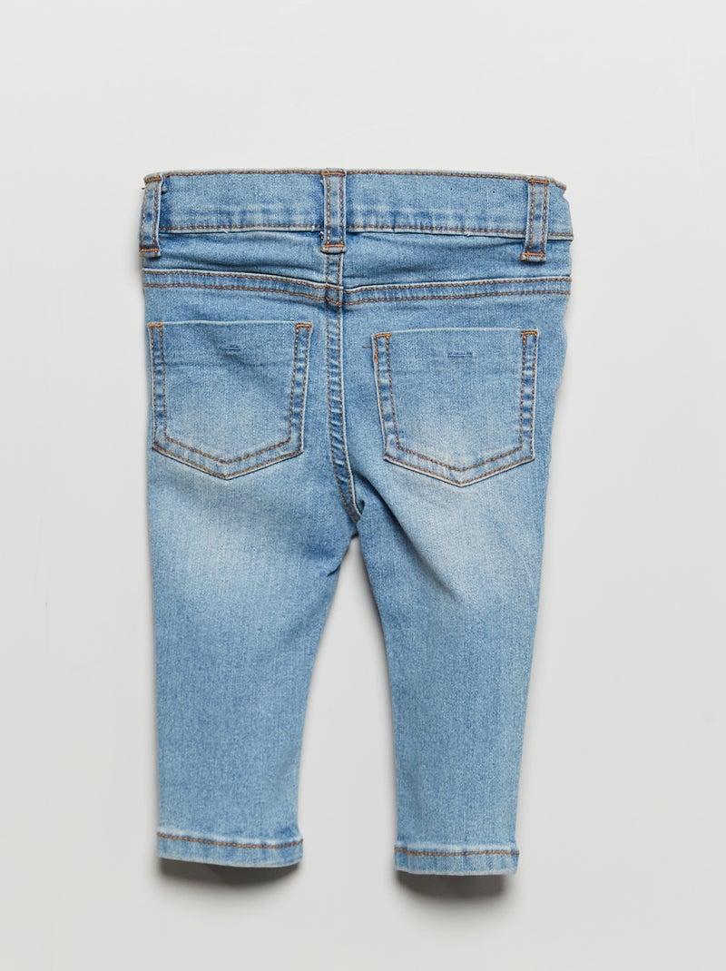 Jean slim stretch à taille ajustable Bleu clair - Kiabi