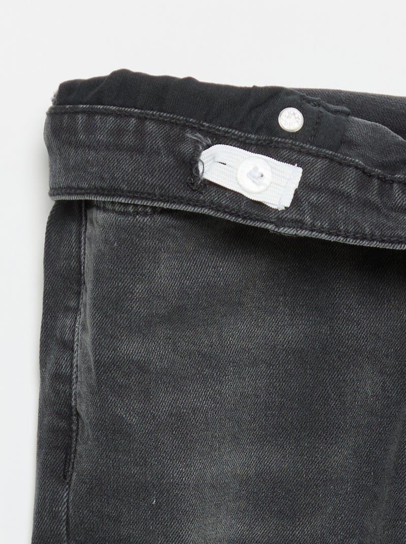 Jean slim taille ajustable Noir - Kiabi
