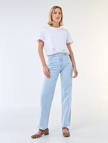 Jean straight denim en coton