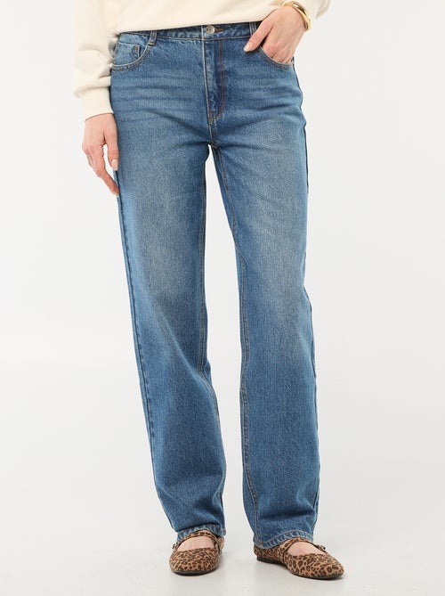 Jean straight denim en coton - Kiabi